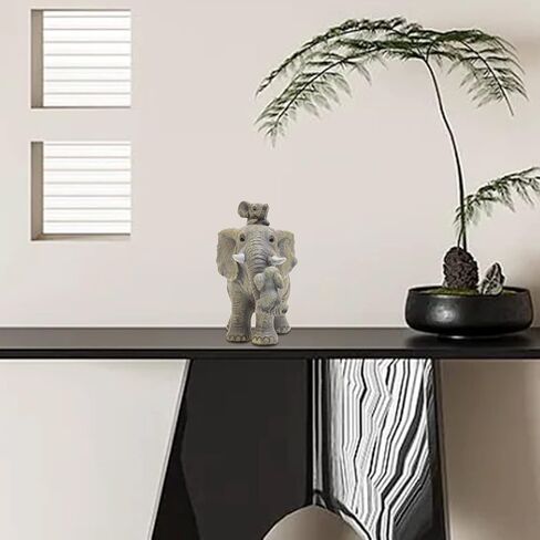 MrHsiang Cute Good Luck Elephant Statue Home Decor Elephant Gifts for Women Brings Good Luck & Strength for Living Room, Office ，Shelf & More! in Saudi Arabia