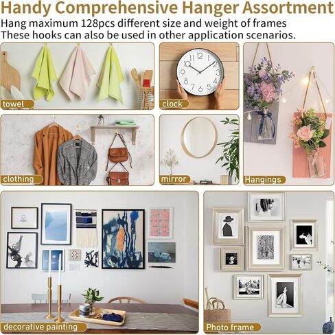 Picture Hanging Assortment Kit, 330PCS Picture Hanging Kit, Picture Hangers, Picture Hanging Hooks, with Sawtooth, Screw Eyes, D Rings, Nails, Screws, Steel Wire,10-100lb Frame Hanging Hardware in Kuwait