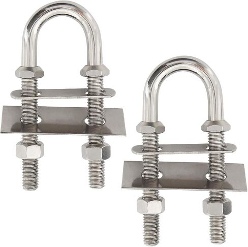 NovelBee 2-Pack of Stainless Steel Bow Stern Eye Tie Down U Bolt with Nuts and Washers,Stock Dia.1/2" (Length:4-3/4") in Saudi Arabia
