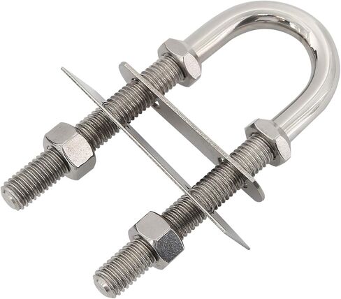 NovelBee 2-Pack of Stainless Steel Bow Stern Eye Tie Down U Bolt with Nuts and Washers,Stock Dia.1/2" (Length:4-3/4") in Saudi Arabia