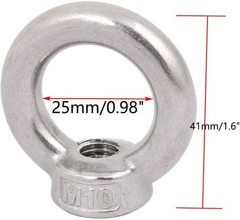 Sydien 3 قطعة M10x1.5mm 304 الفولاذ المقاوم للصدأ أنثى موضوع حلقة رفع صواميل العين in Kuwait