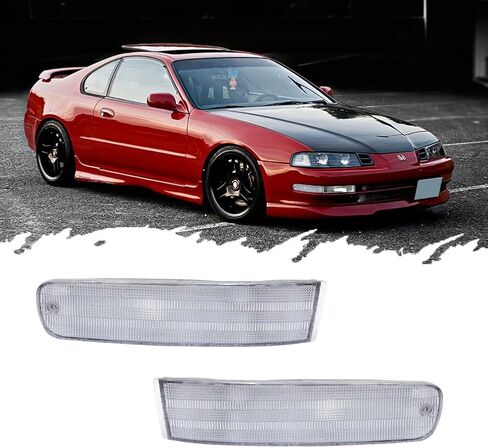 TurningMax For 1992 1993 1994 1995 1996 Honda Prelude المصد الأمامي الخارجي أضواء الإشارة الانعطاف الإسكان عدسة واضحة in Kuwait
