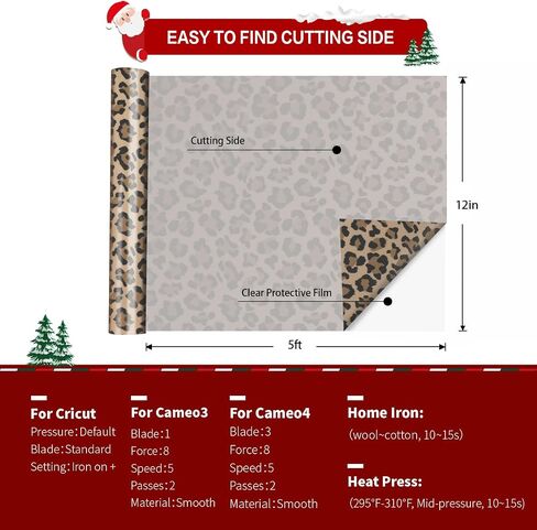 HTVRONT Christmas HTV Heat Transfer Vinyl - 2 Rolls 10" x 5ft Buffalo Plaid Christmas HTV Vinyl Bundle, Red Black and Black White Plaid Iron on Vinyl for Cricut and Christmas Decorations in Saudi Arabia