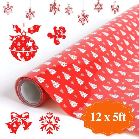 HTVRONT Christmas HTV Heat Transfer Vinyl - 2 Rolls 10" x 5ft Buffalo Plaid Christmas HTV Vinyl Bundle, Red Black and Black White Plaid Iron on Vinyl for Cricut and Christmas Decorations in Saudi Arabia