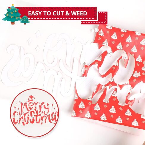 HTVRONT Christmas HTV Heat Transfer Vinyl - 2 Rolls 10" x 5ft Buffalo Plaid Christmas HTV Vinyl Bundle, Red Black and Black White Plaid Iron on Vinyl for Cricut and Christmas Decorations in Saudi Arabia