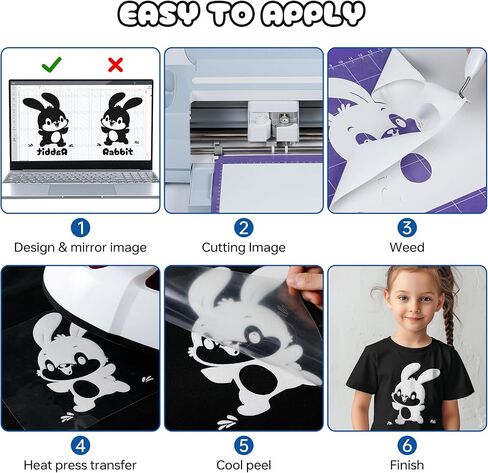 نقل الحرارة من الفينيل الأبيض المنتفخ، 25.4 سم × 3 أقدام من الفينيل الأبيض المنتفخ، لفافة فينيل نقل الحرارة ثلاثية الأبعاد للقمصان التي تصنعها بنفسك، HTV منتفخ أبيض متوافق مع آلة Cricut أو الضغط الحراري، سهل القطع والأعشاب in Kuwait