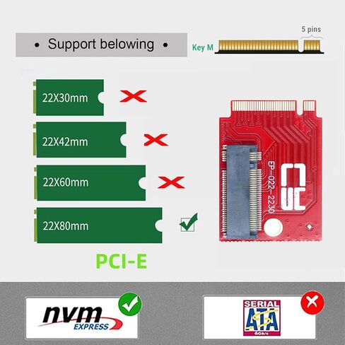 chenyang M.2 2242 to 2280mm NVME M-Key SSD Upgrade Extension Adapter Compatible with Legion Go Game Boy in Kuwait