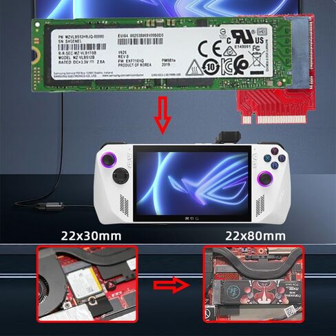 chenyang M.2 2242 to 2280mm NVME M-Key SSD Upgrade Extension Adapter Compatible with Legion Go Game Boy in Kuwait