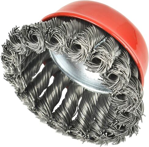 ET018 3 inch Wire Wheel Brush,Twisted Knotted Cup Brush for Grinders,Rust Removal,Heavy Cleaning Rust,Stripping and Abrasive, for Angle Grinder, 2 Pack in Kuwait