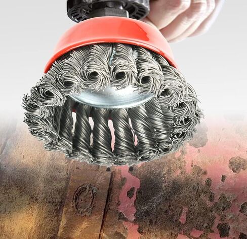 ET018 3 inch Wire Wheel Brush,Twisted Knotted Cup Brush for Grinders,Rust Removal,Heavy Cleaning Rust,Stripping and Abrasive, for Angle Grinder, 2 Pack in Kuwait