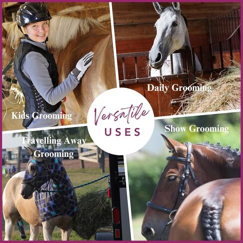 Mane & Tail Horse Grooming Brush, Natural Bristles & Nylon Pins, Detangles & Conditions Thick, Curly or Fine Equine Hair in Saudi Arabia