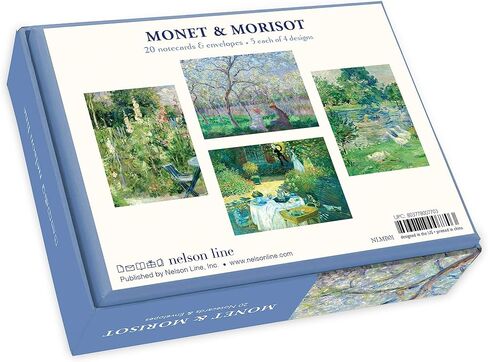 بطاقات ملاحظات في صندوق من Nelson Line Studio Monet & Morisot - 20 بطاقة ملاحظات، 5 لكل تصميم من 4 تصميمات in Saudi Arabia