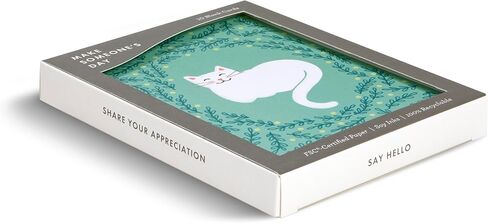 بطاقات ملاحظات فارغة في صندوق وافي - 10 بطاقات ملاحظات لجميع المناسبات - تصميم محبوب للقطط in Kuwait