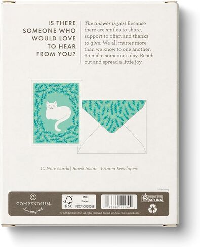 بطاقات ملاحظات فارغة في صندوق وافي - 10 بطاقات ملاحظات لجميع المناسبات - تصميم محبوب للقطط in Kuwait