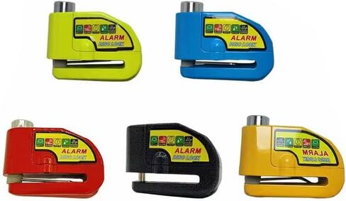 Motorcycle Alarm Disc Brake Lock, Motorcycle Locks Anti Theft Security Wheel Disc Lock Waterproof 110dB Alarm Sound with 5ft Reminder Cable Keys and Carry Pouch for Motorbike Bike Scooter in Saudi Arabia