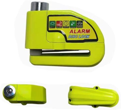 Motorcycle Alarm Disc Brake Lock, Motorcycle Locks Anti Theft Security Wheel Disc Lock Waterproof 110dB Alarm Sound with 5ft Reminder Cable Keys and Carry Pouch for Motorbike Bike Scooter in Saudi Arabia