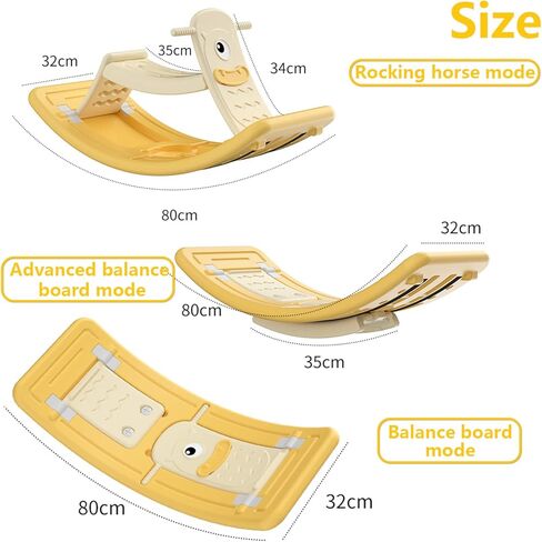 Children's Balance Rocking Board Convertible to Rocking Horse Sturdy Plastic Montessori Toys Suitable for Children's Yoga Stimulates the vestibular system Maximum load-bearing 150LB (Green) in Kuwait