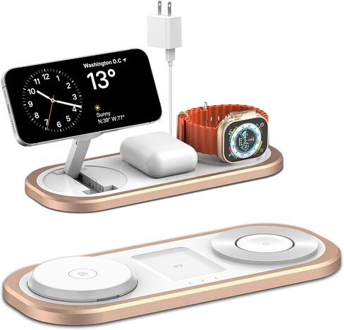 3 in 1 Wireless Charger for iPhone, Magnetic Foldable Charging Station for Magsafe for iPhone 15/14/13/12/Pro Max/Pro/Mini/Plus, Apple Watch 9/8/7/SE/6/5/4/3/2/1/Ultra2/Ultra, AirPods pro/2/3 (Black) in Saudi Arabia