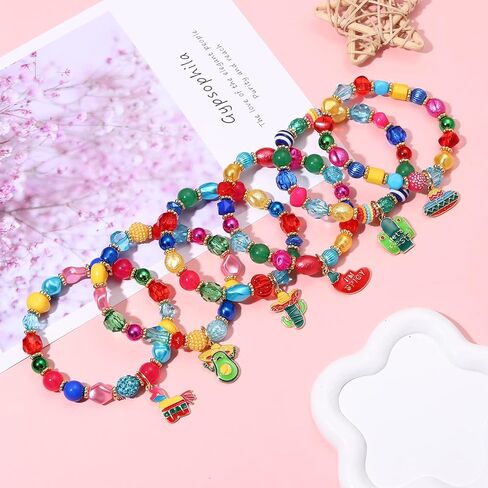 BSJELL 5 Pack Beaded Bracelet Stackable Christmas Thanksgiving St. Patrick’s Day Valentine's Day Beaded Stretch Bracelet Holiday Charm Bracelets Festive Jewelry Gifts for Women in Saudi Arabia