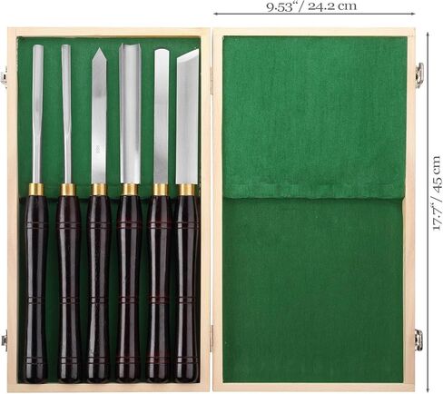 Urbansential Woodworking HSS Wood Turning Tools Lathe Chisel Set of 6 pcs, with Wooden Box in Kuwait