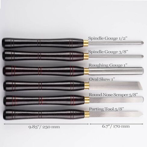 Urbansential Woodworking HSS Wood Turning Tools Lathe Chisel Set of 6 pcs, with Wooden Box in Kuwait