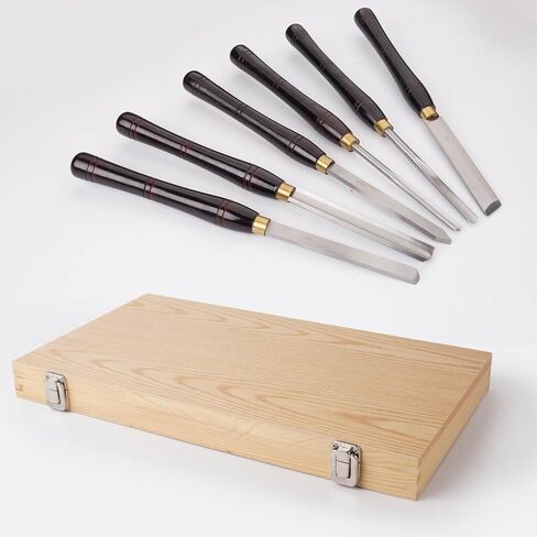 Urbansential Woodworking HSS Wood Turning Tools Lathe Chisel Set of 6 pcs, with Wooden Box in Kuwait