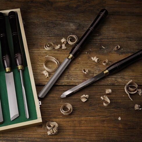 Urbansential Woodworking HSS Wood Turning Tools Lathe Chisel Set of 6 pcs, with Wooden Box in Kuwait
