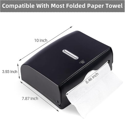 Little World Paper Towel Dispenser Wall Mount - Touchless Paper Towel Dispenser Multifold Paper Towel Dispenser Large Capacity Commercial Wall Paper Towel holder for Bathroom Kitchen Black in Saudi Arabia
