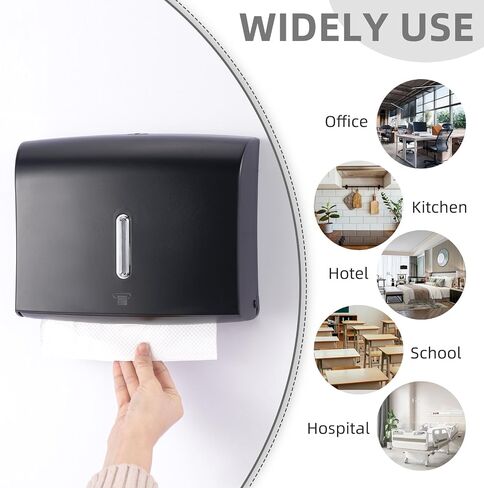 Little World Paper Towel Dispenser Wall Mount - Touchless Paper Towel Dispenser Multifold Paper Towel Dispenser Large Capacity Commercial Wall Paper Towel holder for Bathroom Kitchen Black in Saudi Arabia