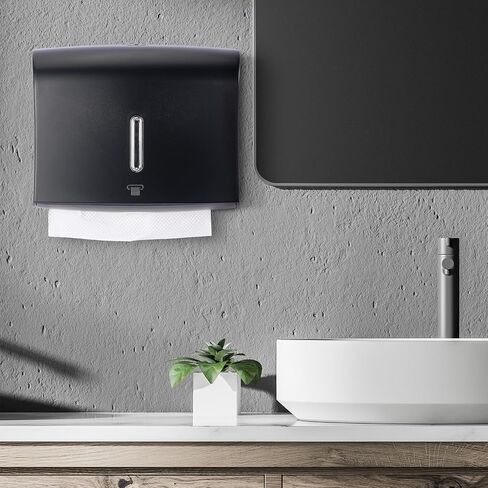 Little World Paper Towel Dispenser Wall Mount - Touchless Paper Towel Dispenser Multifold Paper Towel Dispenser Large Capacity Commercial Wall Paper Towel holder for Bathroom Kitchen Black in Saudi Arabia
