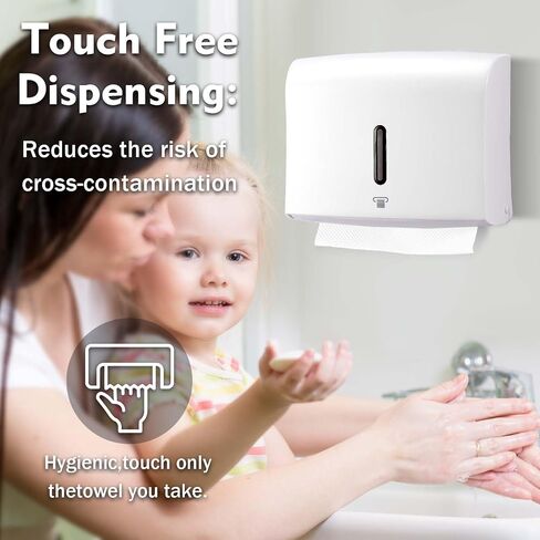Little World Paper Towel Dispenser Wall Mount - Touchless Paper Towel Dispenser Multifold Paper Towel Dispenser Large Capacity Commercial Wall Paper Towel holder for Bathroom Kitchen Black in Saudi Arabia