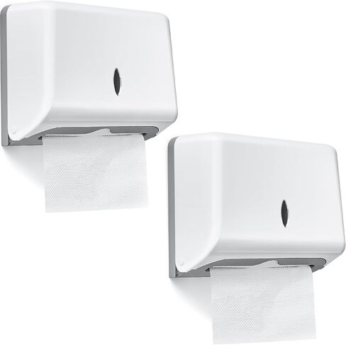 Yaomiao 2 Pcs Paper Towel Dispenser Commercial Paper Towel Dispenser No Drilling or Screws Install Wall Mount Multifold Paper Towel Dispenser for Bathroom Restroom Kitchen in Saudi Arabia