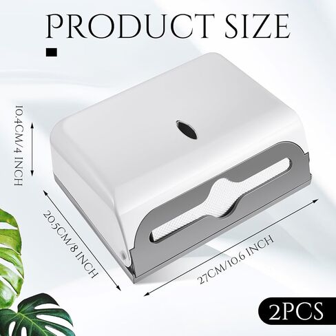 Yaomiao 2 Pcs Paper Towel Dispenser Commercial Paper Towel Dispenser No Drilling or Screws Install Wall Mount Multifold Paper Towel Dispenser for Bathroom Restroom Kitchen in Saudi Arabia