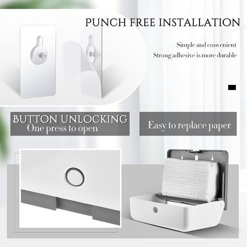 Yaomiao 2 Pcs Paper Towel Dispenser Commercial Paper Towel Dispenser No Drilling or Screws Install Wall Mount Multifold Paper Towel Dispenser for Bathroom Restroom Kitchen in Saudi Arabia