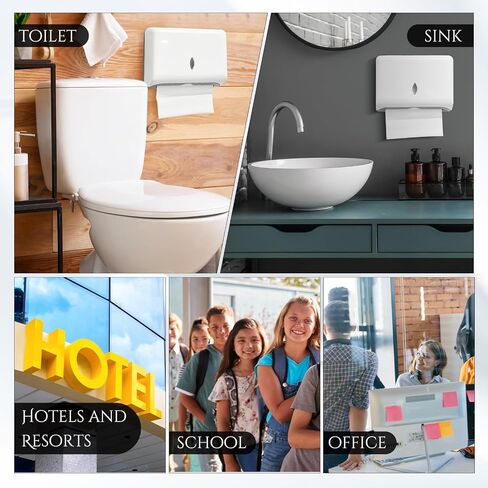 Yaomiao 2 Pcs Paper Towel Dispenser Commercial Paper Towel Dispenser No Drilling or Screws Install Wall Mount Multifold Paper Towel Dispenser for Bathroom Restroom Kitchen in Saudi Arabia