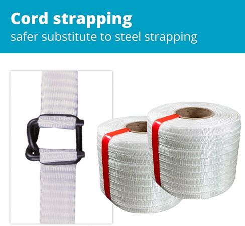 IDL Packaging Portable 1/2" x 1500' Woven Cord Strapping Kit, 650 lbs Break Strength - Complete Packaging Poly Strapping Solution - Enough Strapping and Seals for 500 Uses Before Refill in Saudi Arabia