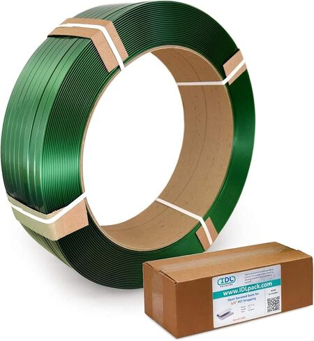 IDL Packaging Refill for 5/8" Polyester (PET) Strapping Kits for Packaging Strapping - 5/8" x 4000' Polyester Strapping Coil of 16" x 6" Core Size and 1000 of 5/8" Open Serrated Seals in Saudi Arabia
