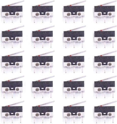 DAOKI 20 قطعة التبديل الجزئي التيار المتناوب 1A 125 فولت 3Pin SPDT NO + NC المفصلي رافعة لحظة دفع زر مايكرو الحد التبديل لاردوينو in Saudi Arabia