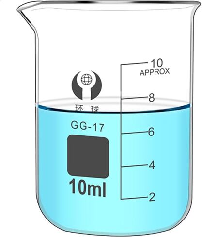 كوب زجاجي KNMNIU سعة 10 مل، 4 عبوات من أكواب المختبر، شكل منخفض 3.3 أكواب قياس مطبوعة من زجاج البورسليكات مع صنبور لسوائل مختبر المطبخ in Kuwait