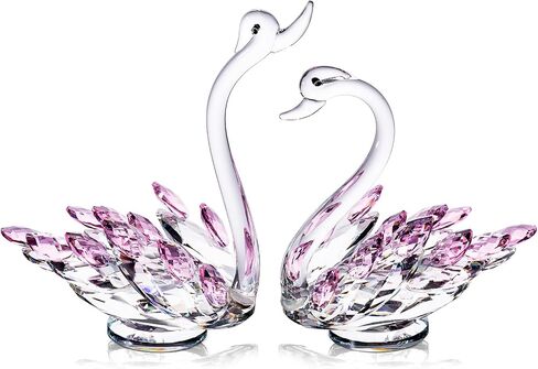 CITYLOVE Mothers Day Crystal Gifts,Crystal Swan Figurines Gifts,Crystal Home Decor Glass Figurines,Gifts for Women-Mom,Birthday 6.5"/2 in 1 in Saudi Arabia