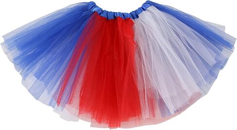 4th of July Tutu Tulle Skirt for Girls 2 PCS Independence Day American Flag Tutu Skirt Outfit USA Party Decor in Kuwait