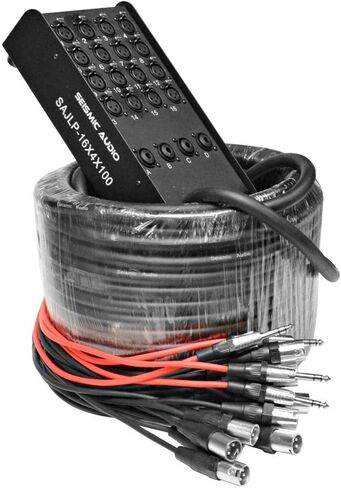 Seismic Audio - XLR Low Profile Snake Cable with 4 TRS Returns - Circuit Board Snake for Recording, Stage, Studio PA DJ use (100 Feet - 16 Channel - 4 TRS) in Saudi Arabia