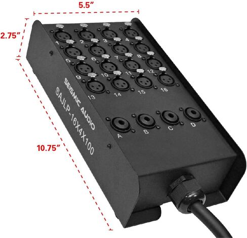 Seismic Audio - XLR Low Profile Snake Cable with 4 TRS Returns - Circuit Board Snake for Recording, Stage, Studio PA DJ use (100 Feet - 16 Channel - 4 TRS) in Saudi Arabia