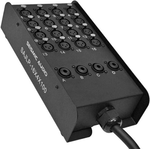 Seismic Audio - XLR Low Profile Snake Cable with 4 TRS Returns - Circuit Board Snake for Recording, Stage, Studio PA DJ use (100 Feet - 16 Channel - 4 TRS) in Saudi Arabia