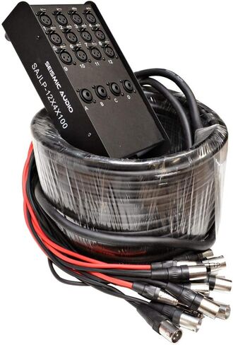 Seismic Audio - XLR Low Profile Snake Cable with 4 TRS Returns - Circuit Board Snake for Recording, Stage, Studio PA DJ use (100 Feet - 16 Channel - 4 TRS) in Saudi Arabia