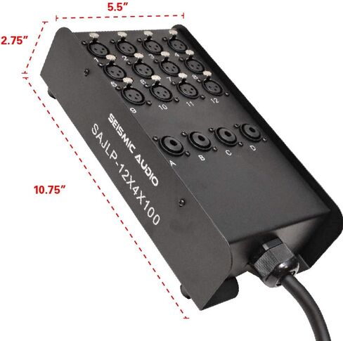 Seismic Audio - XLR Low Profile Snake Cable with 4 TRS Returns - Circuit Board Snake for Recording, Stage, Studio PA DJ use (100 Feet - 16 Channel - 4 TRS) in Saudi Arabia