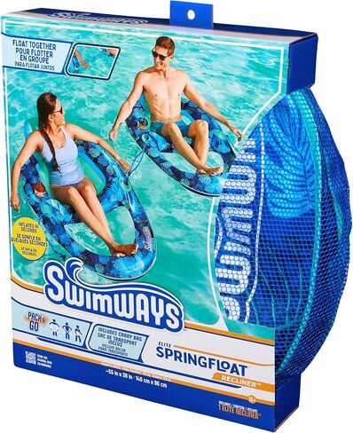 Swimways Elite Spring Float Hammock Pool Lounger, Inflatable Pool Floats Adult with Fast Inflation, Pool Hammock for Adults up to 250 lbs in Saudi Arabia