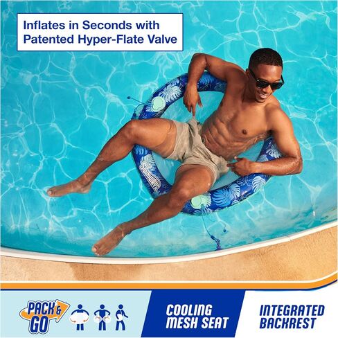 Swimways Elite Spring Float Hammock Pool Lounger, Inflatable Pool Floats Adult with Fast Inflation, Pool Hammock for Adults up to 250 lbs in Saudi Arabia