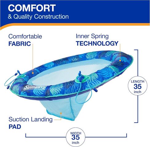 Swimways Elite Spring Float Hammock Pool Lounger, Inflatable Pool Floats Adult with Fast Inflation, Pool Hammock for Adults up to 250 lbs in Saudi Arabia