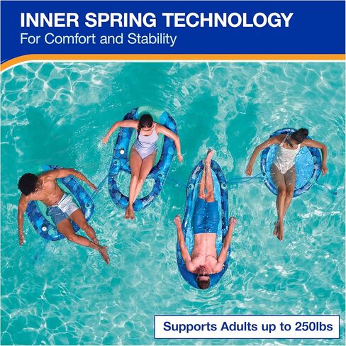 Swimways Elite Spring Float Hammock Pool Lounger, Inflatable Pool Floats Adult with Fast Inflation, Pool Hammock for Adults up to 250 lbs in Saudi Arabia